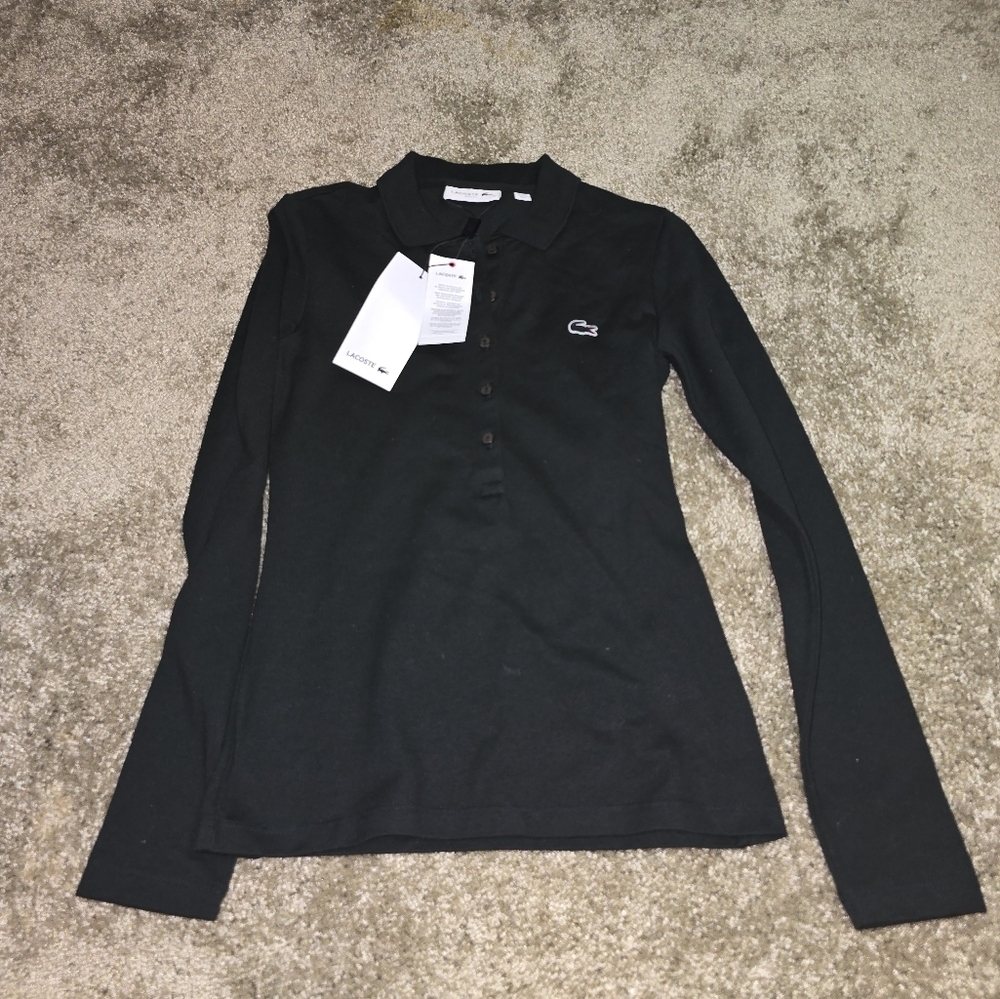 NWT Lacoste button down long sleeve shirt. Women's 32